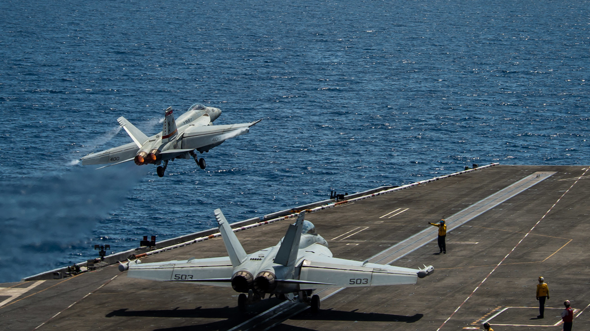 #USSTheodoreRoosevelt Carrier Strike Group returns to South China Sea: go.usa.gov/xHCsJ #USNavy <a href="/US7thFleet/">7th Fleet</a>