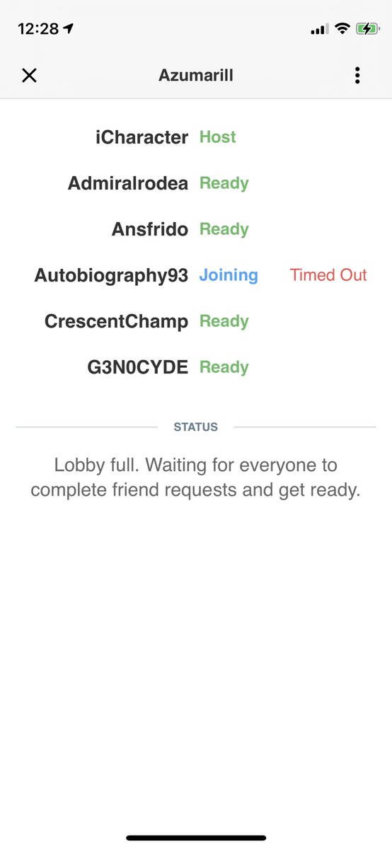 Character's tweet image. Is there a way to lock the lobby? @pokegenieinfo. I hosted a couple raids and most of the time it was waiting on one slot and the person always timed out. Waited about 10 mins for one to be filled. It took so long that I’m guessing people gave up as not everyone accepted the inv