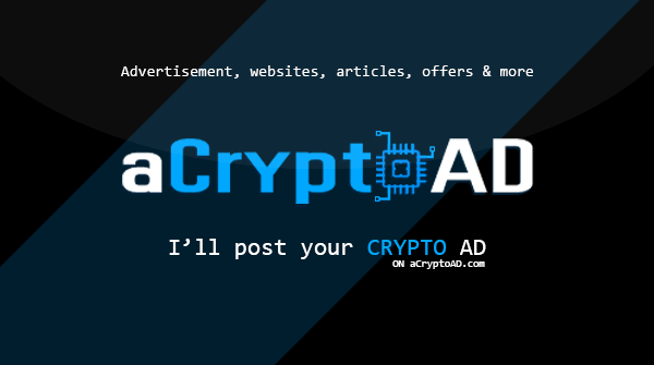 aCryptoAD's tweet image. I'll make a crypto related post for you on my site. 
#Crypto #NFTs #ETH #BTC #Ad #dogecoin