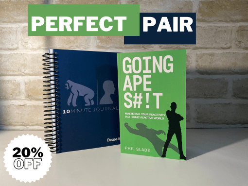 DecidaDigital's tweet photo. Pair Going Ape S#!t by Phil Slade with our 10 Minute Journal and receive 20% off of your order. Get this offer on our website at https://t.co/ql09DcNEBB https://t.co/e0Us5qhLkm