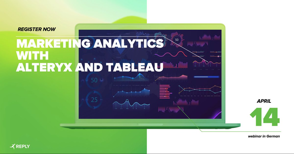 Reply_DE's tweet photo. Wie kann eine Kombination aus #Alteryx und #Tableau die Aufbereitung und Visualisierung von Daten erleichtern? In diesem Webinar stellt #BlueReply Use Cases vor und zeigen, wie deine #MarketingAnalytics von diesen Tools profitieren. Melde dich hier an: https://t.co/qNUJ1jR6ZO https://t.co/4n6C3prhPl