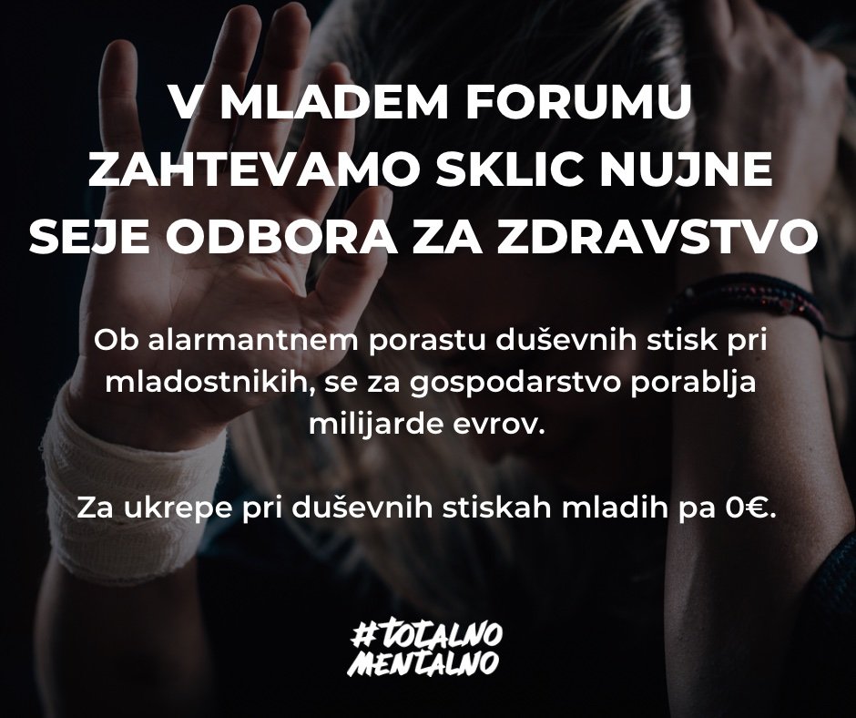 Mladiforum's tweet photo. JAVNI POZIV ZA SKLIC NUJNE SEJE ODBORA ZA ZDRAVSTVO‼️

Zadnje novice kažejo, da hospitalizacija na otroških in mladostniških intenzivnih oddelkih ni več mogoča, saj so oddelki polni, čakalne dobe pa se drastično podaljšujejo. 

@vladaRS @JJansaSDS @ANJABAHZIBERT https://t.co/mKRkBnOxbV