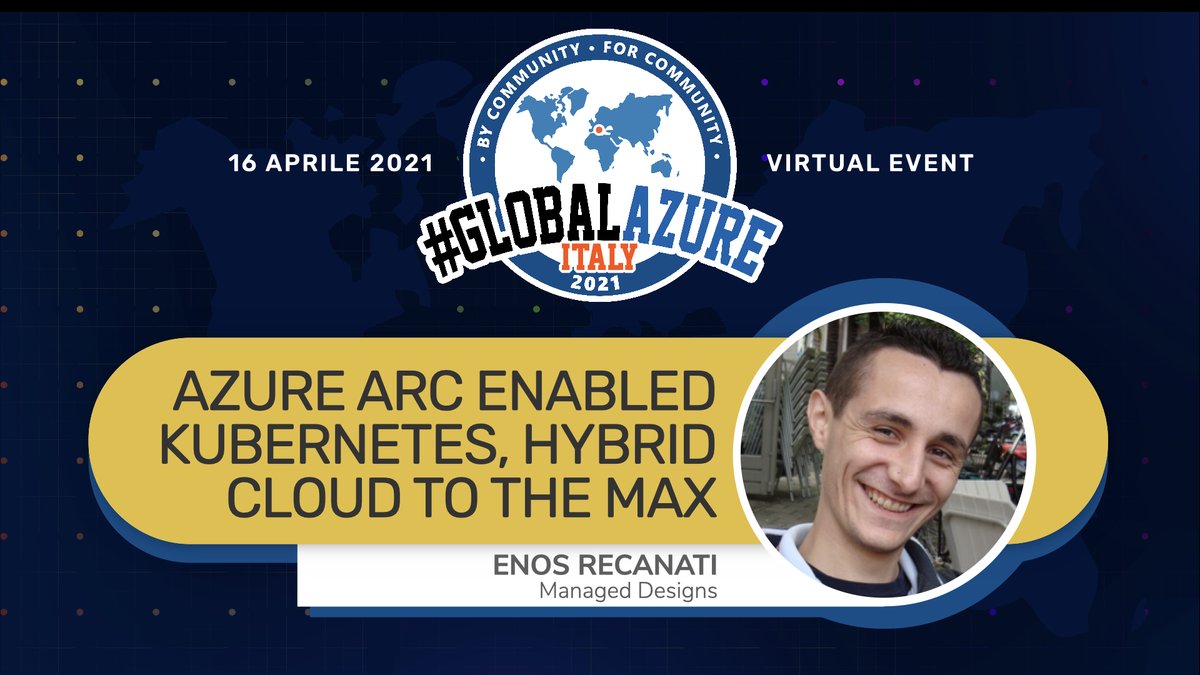 azuremeetupmi's tweet photo. #GLOBALAZURE Virtual Italy 2021 - 16/04
⭐️ Enos Recanati @enosrecanati
🔷 Azure Arc enabled #Kubernetes, hybrid cloud to the max 🔷
https://t.co/3m5kiBt1xA
💎 Scopri il programma e registrati gratuitamente:
► https://t.co/CfnQnUiujr
#AzureMilano #Ugidotnet #K8s #Azure https://t.co/jSe1DViqWW