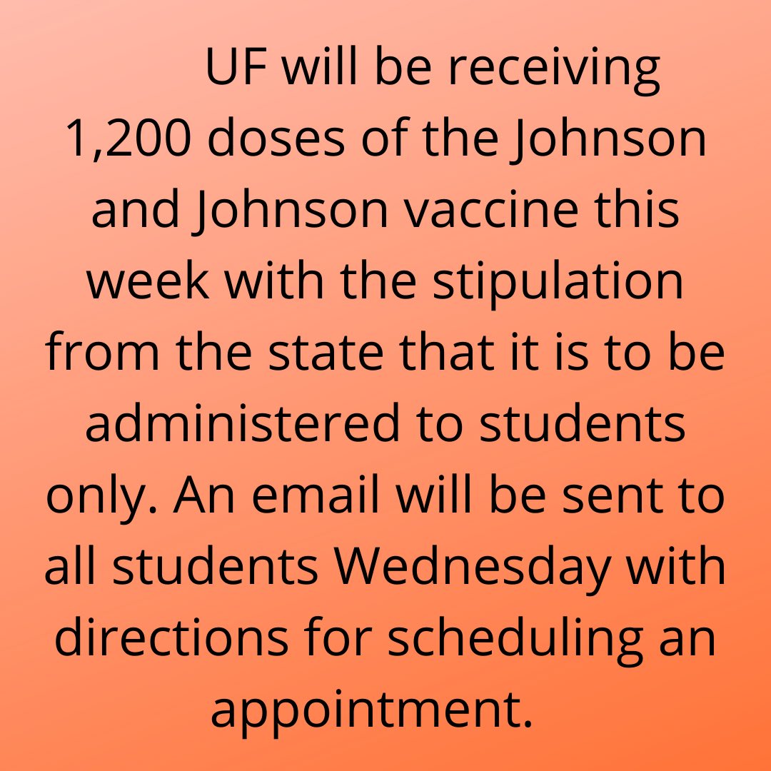 UFPulse's tweet photo. Per UF Update email sent this morning. https://t.co/UjUVoaKsaw