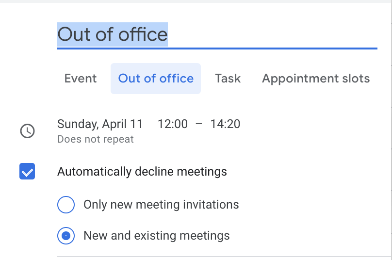 9/ Block time off to do deep work/other things and never allow meetings to happen there. Google calendar's OOO function works well for this, as it auto-rejects any events during this time.