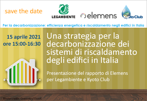 Legambiente's tweet photo. 📌#SaveTheDate
🗓️Giovedì 15 aprile ore 15:00
"Una strategia per la decarbonizzazione dei sistemi di riscaldamento degli edifici in Italia"
🌐 Sarà presentato il rapporto #Elemens per @Legambiente e @Kyoto_Club
👉https://t.co/xkpLvZRUOq https://t.co/SVWDMRbZ29