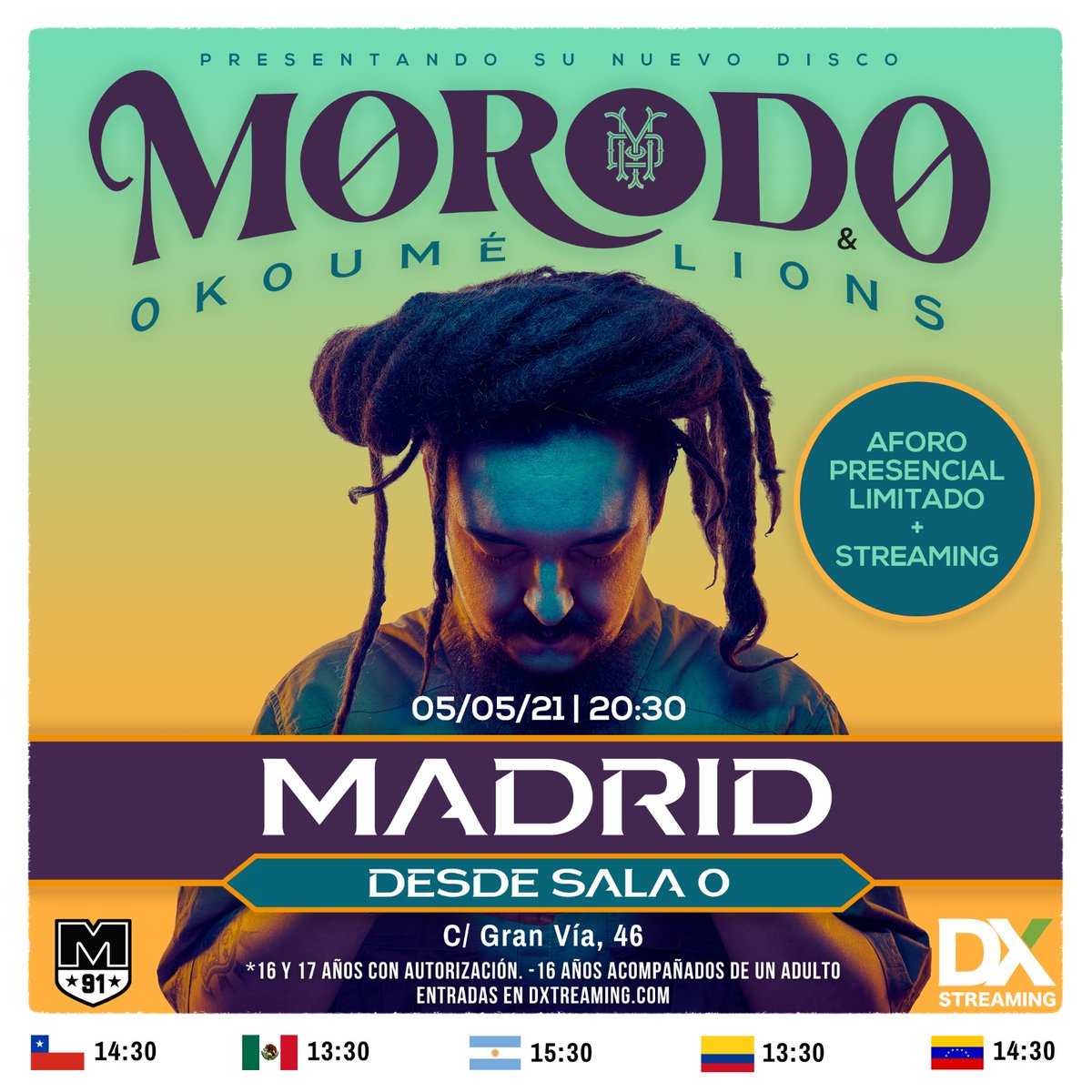 Here it is!! Nos vemos el 05.05.2021

Por fin my people!! Concierto en Madrid con aforo muy limitado Y STREAMING abierto World Wide!! 👊💥💙

Entradas: dxstreaming.com/producto/conci…
