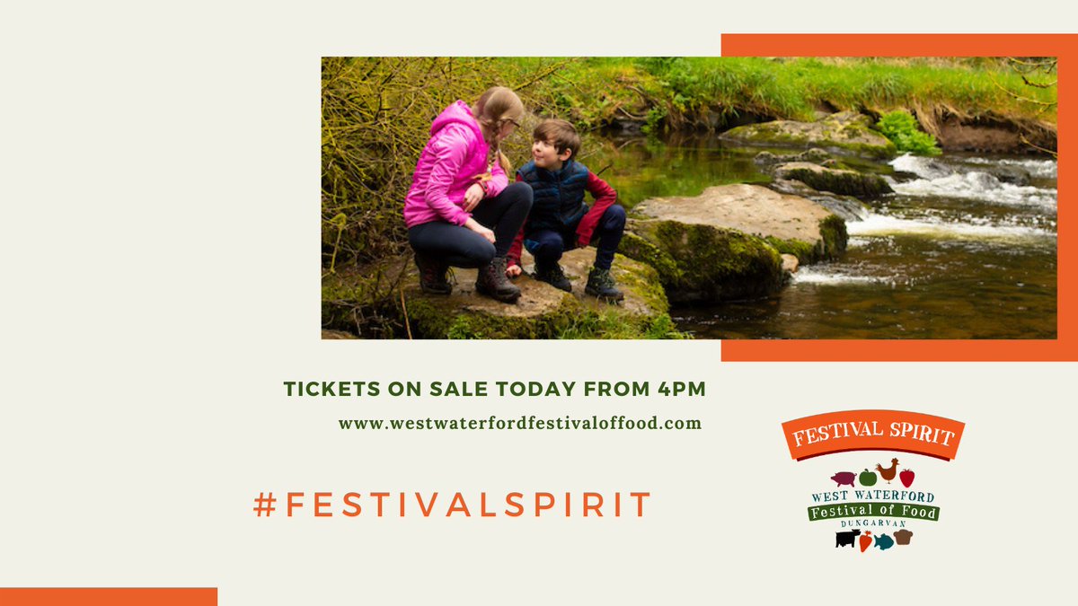 ✨Tickets go on sale today at 4pm at for Festival Spirit to celebrate the dedicated producers, makers, growers, brewers and chefs of the #Waterford region safely. 

Tickets are likely to sell out quickly, so avoid disappointment and get them early! 
👉westwaterfordfestivaloffood.com.