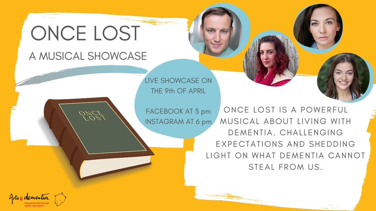 We are so excited to be showcasing 'Once Lost', a new show about the realities of living with dementia LIVE on our Facebook and Instagram. 
The musical was inspired by <a href="/smittenfoxmusic/">Smitten Fox Productions</a> experiences with dementia in their families and the inspiration of meeting <a href="/WendyPMitchell/">DrDr (😊)Wendy Mitchell</a>
