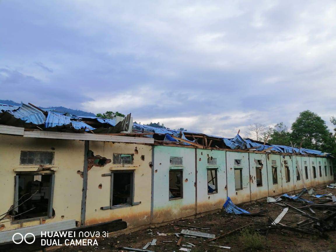 karen_kecd's tweet image. More images of the war crime committed by the Burma Air Force attack on the No.1 High School, Day Bu Noh, Mu Traw District on 27th March.