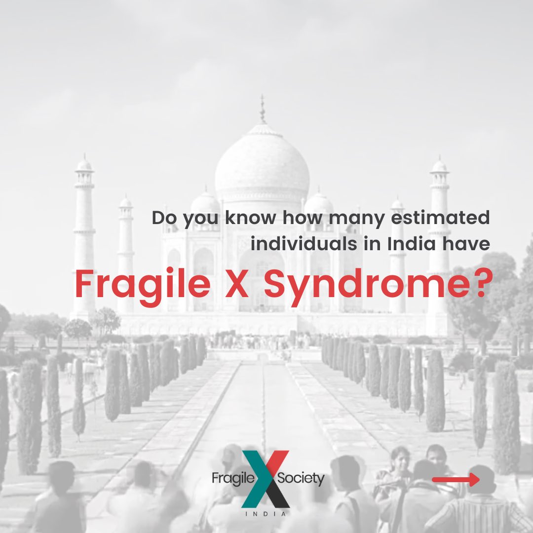 'In India we have an estimated 4️⃣ Lakh Individuals affected by Fragile X Syndrome, you can help them! 🚨🚨

How can you help these 4 Lakh Individuals? 🌟
Help us spread awareness and empower families. 

#rarediseaseindia #fragilexawareness #fragilextraordinary #healthcare