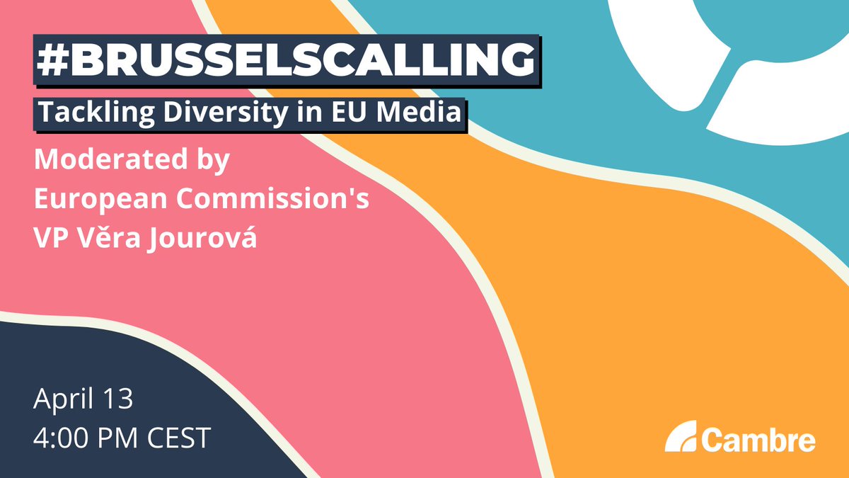 📢 Register now for our next #BrusselsCalling 📢 

✏️🗓️ bit.ly/3fzc35Y

<a href="/EU_Commission/">European Commission</a>'s VP <a href="/VeraJourova/">Věra Jourová</a> 🇪🇺 will moderate a #media debate on #diversity &amp; #inclusion 🌟 with:

 <a href="/jitjoshi/">Jitendra Joshi</a> I <a href="/AFP/">AFP News Agency</a>
 <a href="/MehreenKhn/">Mehreen Khan</a> I <a href="/FT/">Financial Times</a>
 <a href="/MatinaStevis/">Matina Stevis-Gridneff</a> I <a href="/nytimes/">The New York Times</a>