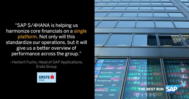HeideloreCons's tweet photo. To harmonize processes and data across group operations, Erste Group embarked on a digital transformation program. Learn how SAP #S4HANA is helping them standardize operations with a unified, intelligent ERP platform. https://t.co/76wskuvTRq https://t.co/G1Cw2sOTw2