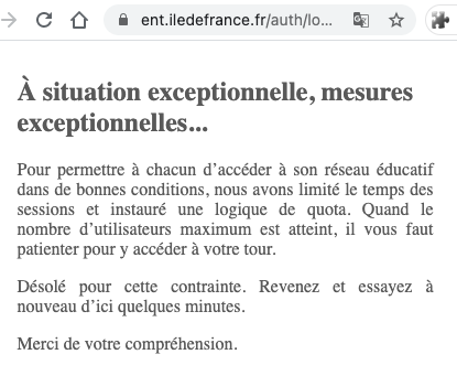 Christophe Ballihaut (@ballihaut) on Twitter photo Madame <a href="/vpecresse/">Valérie Pécresse</a> ( cc <a href="/iledefrance/">Région Île-de-France</a> <a href="/education_gouv/">Ministère Éducation nationale</a>)
ce matin sur #BourdinDirect vous vantez votre anticipation dans le #numérique pour les lycéens #franciliens. MAIS ce matin votre #ENT organise les #quotas et la #fracture #numerique ... où sont les serveurs !
#BalancetonENT Madame <a href="/vpecresse/">Valérie Pécresse</a> ( cc <a href="/iledefrance/">Région Île-de-France</a> <a href="/education_gouv/">Ministère Éducation nationale</a>)
ce matin sur #BourdinDirect vous vantez votre anticipation dans le #numérique pour les lycéens #franciliens. MAIS ce matin votre #ENT organise les #quotas et la #fracture #numerique ... où sont les serveurs !
#BalancetonENT