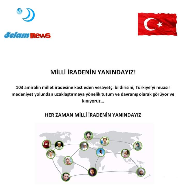 SelamNews's tweet photo. Milli iradenin yanındayız. 🇹🇷
@RTErdogan @BY @fahrettinaltun #Türkiye https://t.co/Lg10rzVIJ7