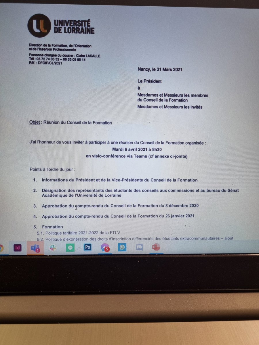 Aujourd'hui c'est le premier CF pour les nouveaux élu.e.s étudiant.e.s de <a href="/Univ_Lorraine/">Lorraine</a>.

Hâte de continuer le travail pour défendre les intérêts des étudiant.e.s. 

Cc <a href="/fedelorraine/">Fédélor</a> , <a href="/La_FAGE/">FAGE</a>