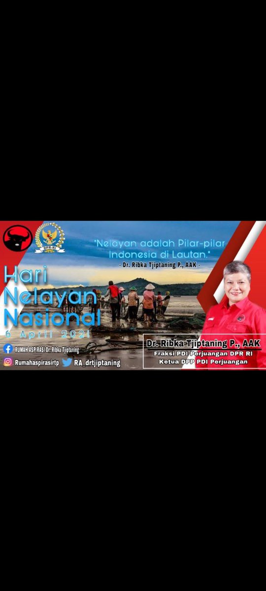 Aztizulkarnain1's tweet photo. “Para nelayan tau bhw laut itu berbahaya &amp; badai itu mengerikan, tp mereka tdk prnh menemukan alasan yg cukup bahaya utk tetap di darat.” (Van Gogh) 
Selamat #HariNelayanNasional Nelayan adalah Pahlawan Devisa Negara dari sektor perikanan &amp; kelautan. Merdeka!
#PDIPerjuangan
#RTP https://t.co/DPKZBpcvhK