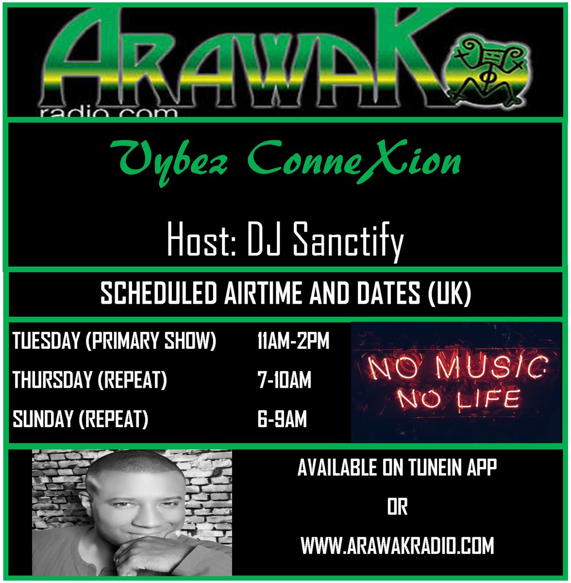 If you're still feeling a little jaded from waking up this morning, tune into Vybez ConneXion with Sanctify to get your mind invigorated with music full of joy and enthusiasm on Arawak Radio.
#sanctify #vybezconnexion #arawakradio
arawakradio.co.uk
vybexconnexion.com