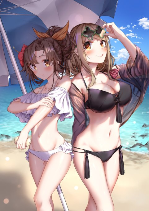 同級生二人と海デート 