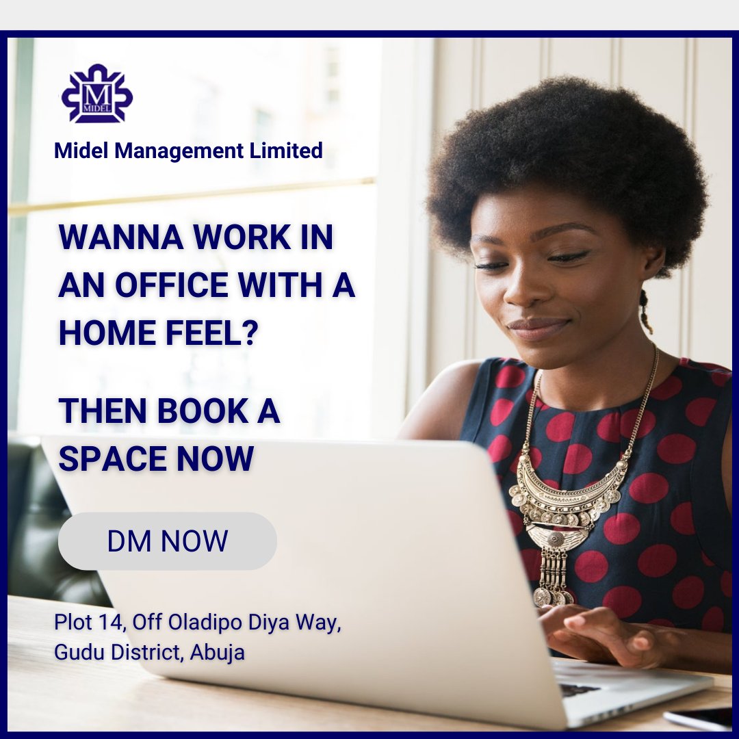 MidelNg's tweet image. Book a space now and enjoy an office with a home feel.

😁😁😁

#midel #coworkspaces #coworking #abuja