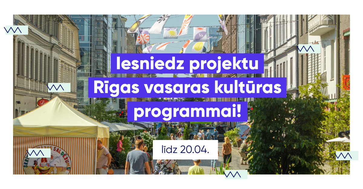 RigasDome's tweet photo. Rīga gatavojas vasarai! ☀️
Virkne netradicionālu kultūras aktivitāšu ar pop-up pasākumiem, noformējumi pilsētas skvēros un parkos, izstādes un norises tukšajos skatlogos, koncerti negaidītās vietās – piesaki savu projektu!
👉 Vairāk: https://t.co/Q7z1Zro5Yw https://t.co/VEZPEOc3cY