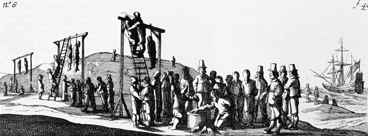 31) After lengthy torture and interrogation of the mutineers, Pelsaert uncovered the full story of the atrocities committed under the insidious Jeronimus. On 2 October, Jeronimus and his mutineers had their hands chopped off before being hanged on gallows set up on the islands.