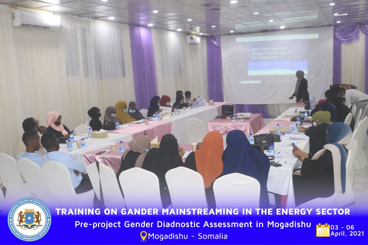 MoEWRSo's tweet photo. The @MoEWRSo conducted Training on Gender Mainstreaming for Energy stakeholders that included STEM Graduates, line Ministries and Women Engineers from different Organizations in Mogadishu.
#GenderMainstreamingEnergyMogadishu https://t.co/VP7LeTE8JK
