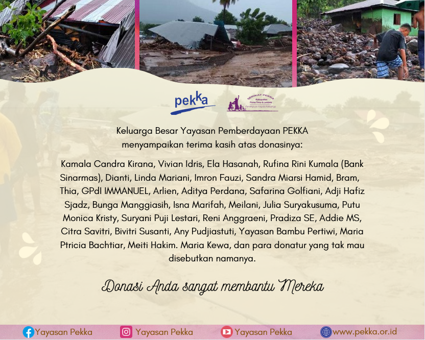 yayasanpekka's tweet photo. Mari salurkan membantu untuk saudara kita melalui POSKO PEKKA PEDULI. Sedikit bantuan kita, sangat berarti bagi mereka.
Berikut kami sampaikan jumlah donasi yang kami terima hingga Selasa, 6 April 2021. Kami akan melaporkan jumlah donasi yang masuk secara berkala.
#prayforNTT https://t.co/WOARg5hq8x