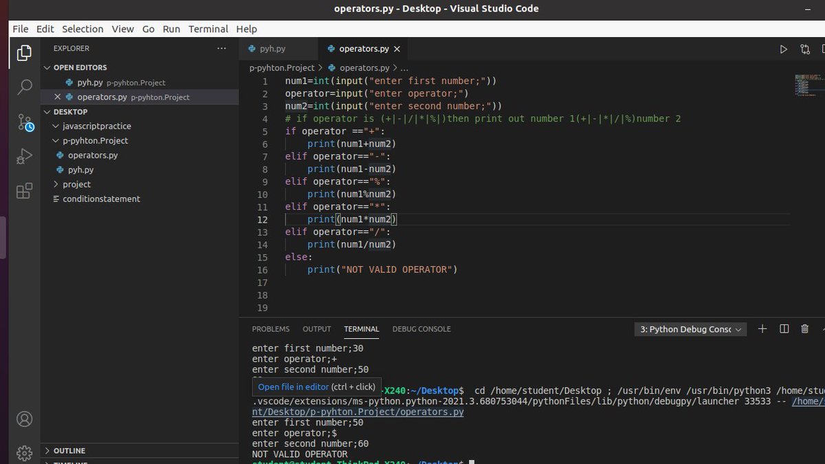 AkulluKay's tweet photo. One by one makes a bundle,do not hold back.
 #100DaysOfCode 
  #codeHive2021 
  #WomenWhoCode 
  #python 
  #basicCalculationsUsingOperators https://t.co/gKj2Yypd4M