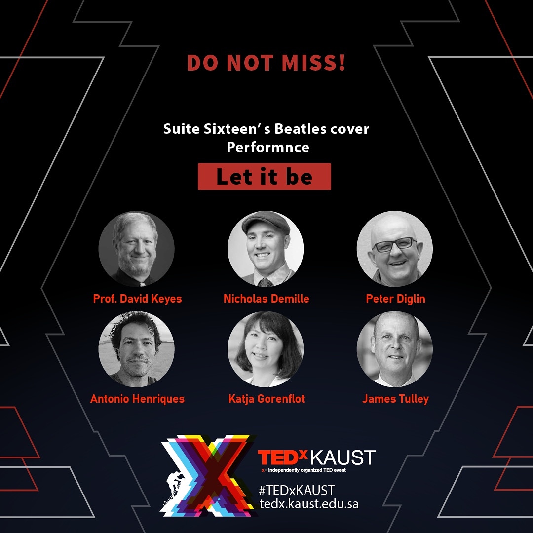 TEDxKAUST (@tedx_kaust) on Twitter photo 🎶 Suite 16 is a musical ensemble that was born during lockdown at #KAUST, when a group of colleagues that used to work together in building 16 united virtually to play music.
🎭"Let it be" beatles cover
<a href="/PDiglin/">Peter Diglin</a> @NicholasDemille <a href="/EnrichAtKaust/">Office of Culture, Enrichment and Engagement</a> <a href="/KAUST_News/">KAUST</a>
#TEDx #TEDxKAUST2021 🎶 Suite 16 is a musical ensemble that was born during lockdown at #KAUST, when a group of colleagues that used to work together in building 16 united virtually to play music.
🎭"Let it be" beatles cover
<a href="/PDiglin/">Peter Diglin</a> @NicholasDemille <a href="/EnrichAtKaust/">Office of Culture, Enrichment and Engagement</a> <a href="/KAUST_News/">KAUST</a>
#TEDx #TEDxKAUST2021