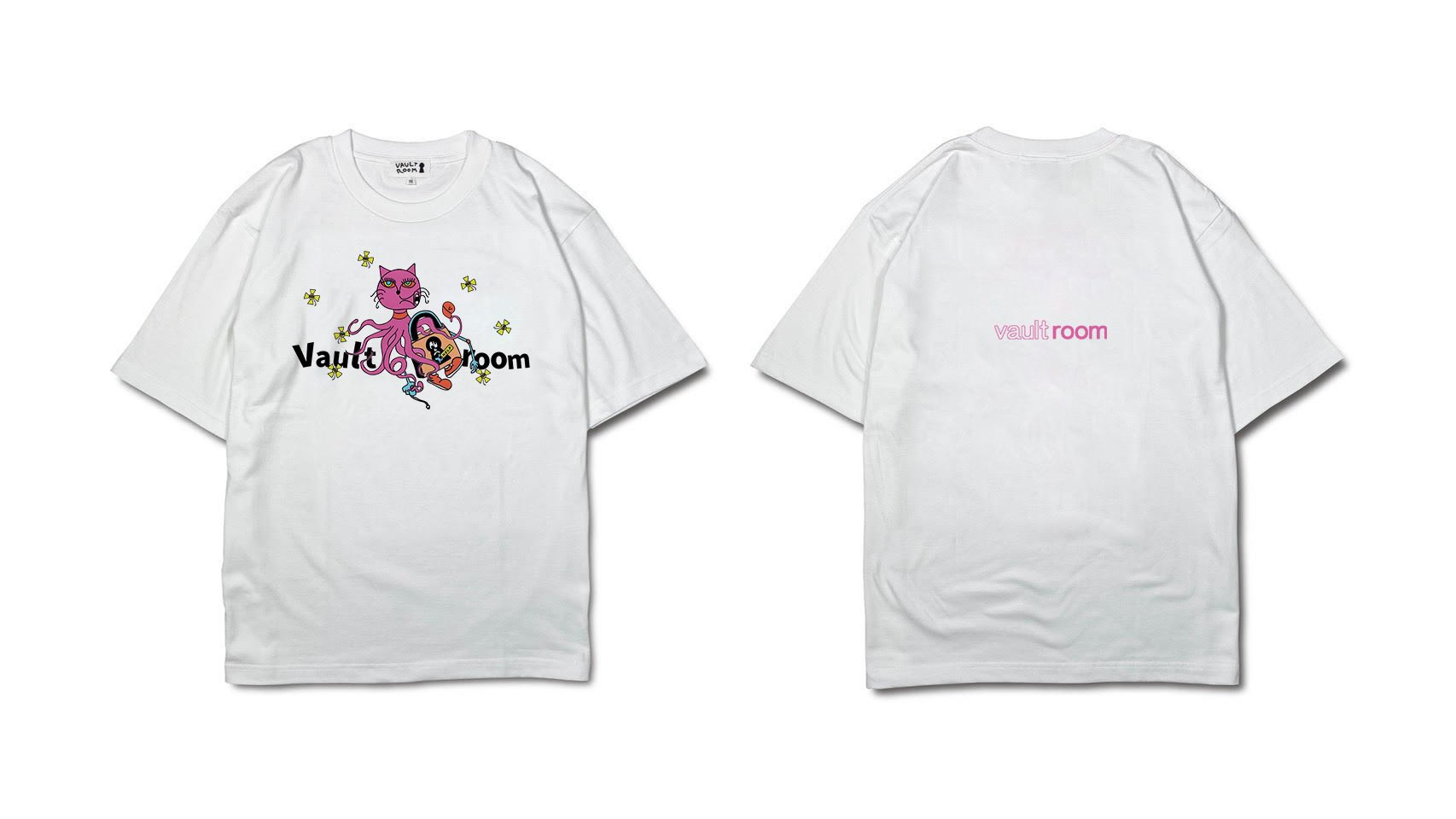 Vaultroom にゃんたこ Tシャツ Mサイズ ステッカー付 | labiela.com