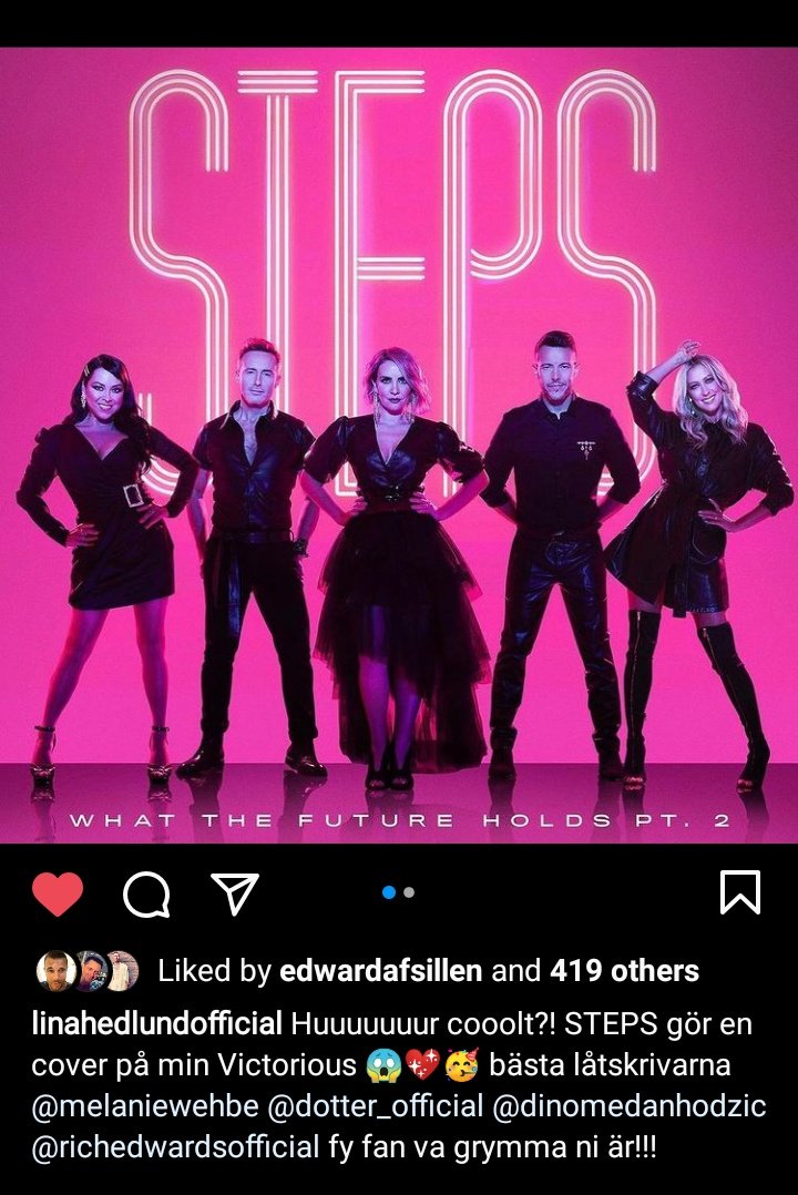 MrAdamR's tweet photo. Lina Hedlund's excitement at Victorious being covered by Steps and the sea of icons congratulating her is the highlight of my day! https://t.co/nWRpG850Wb