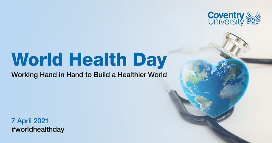 CovUniHC's tweet photo. Celebrate #WorldHealthDay 🌎 with Coventry University. Book on to one or more of our virtual sessions to celebrate World Health Day on Wednesday 7th April. Check out the virtual agenda https://t.co/eFvn5RsIWE https://t.co/TrSofeAXz7