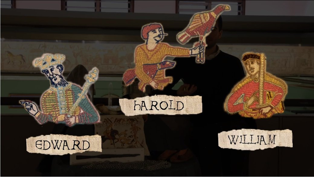 RDGWhatsOn's tweet photo. Have you met Edward, Harold and William yet? 

The virtual video tour of the Bayeux Tapestry from @readingmuseum brings these figures -and the famed facsimile - to life. And you've only got a week or so left to stream it!
https://t.co/ffevAPdVzf https://t.co/zlFLo07RI6