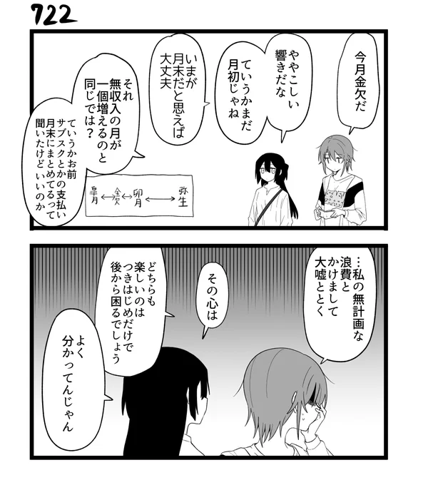 創作2コマ漫画 その722 
