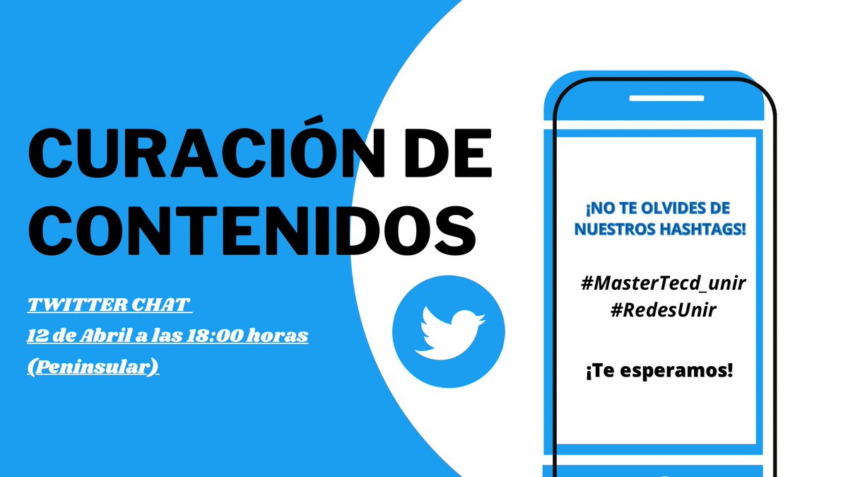¡Twitter Chat! ¿Os animáis? 👏🏼👏🏼 Creado por nuestro profesor <a href="/Achinech/">Carlos González Ruiz</a> ❕ 
#RedesUnir #MasterTecd_unir