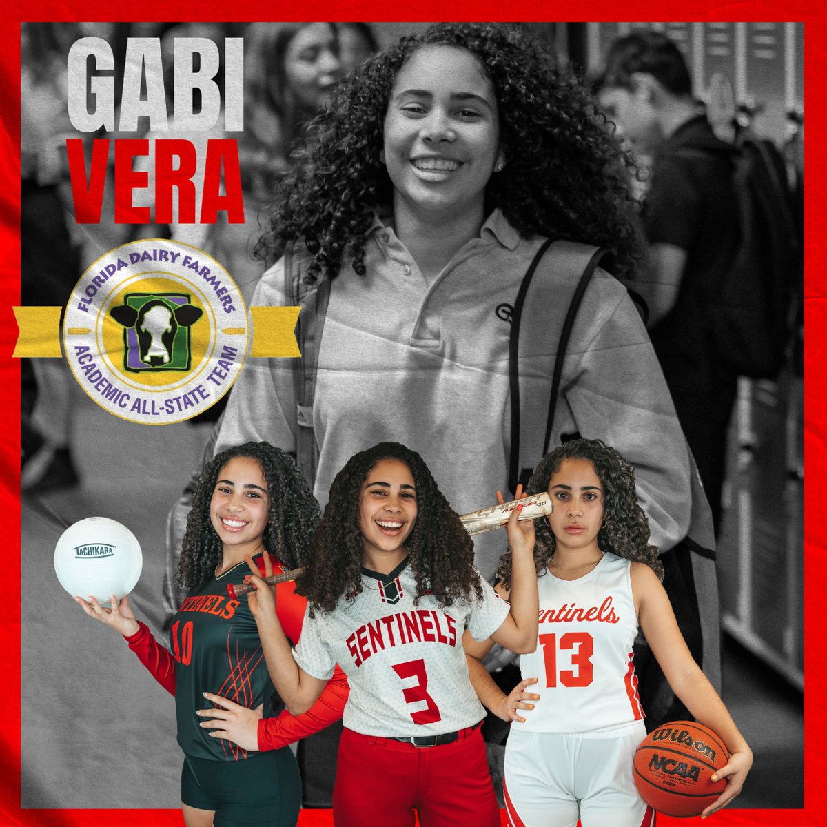 ECSsports's tweet photo. Gabriella Vera has been selected to the 2021 FLORIDA DAIRY FARMERS ACADEMIC ALL-STATE TEAM! This is one of the most prestigious honors a student-athlete can receive. https://t.co/jYey075PKe