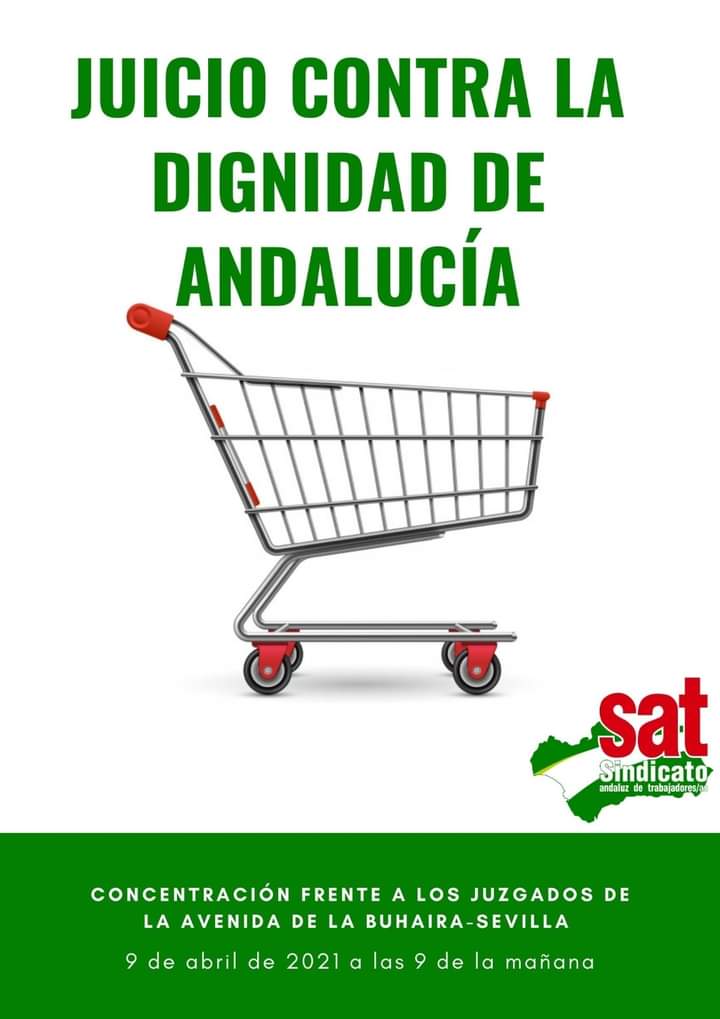 SATTerriCadiz's tweet photo. 🗓 El próximo viernes 9 de abril
🕘 A las 9:00h 
📢 ¡Concentración en los Juzgados de la Avenida de la Buhaira en Sevilla,en apoyo a los compañeros y compañeras sindicalistas del SAT que serán juzgados por la expropiación de material escolar para las familias vulnerables en 2013! https://t.co/rLr3m6U3HK