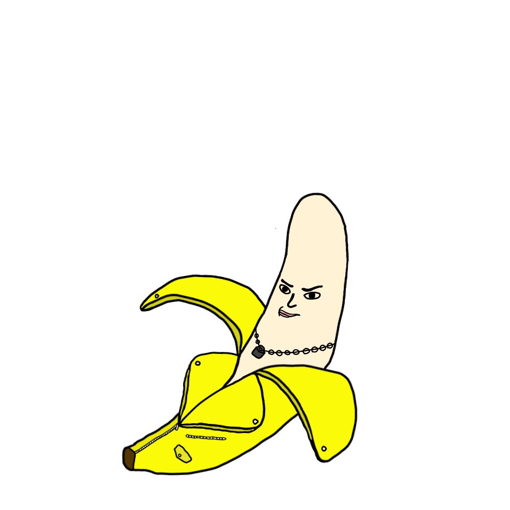 Otamot ダブルの皮ジャン着てるバナナ イラスト デザイン アイデア 絵 バナナ ライダース