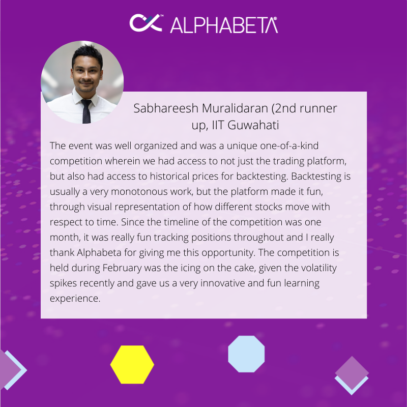 ALPHABETA_INC's tweet photo. #competitions are a fun way to get introduced to investing. For a complex practice such as #investment #management the foundation should be sound and built to enhance interest. 

Concluding another competition with 1000+ participants. Kudos winners. 

#hr #jobs #stock #market https://t.co/s6m6OrAjpR
