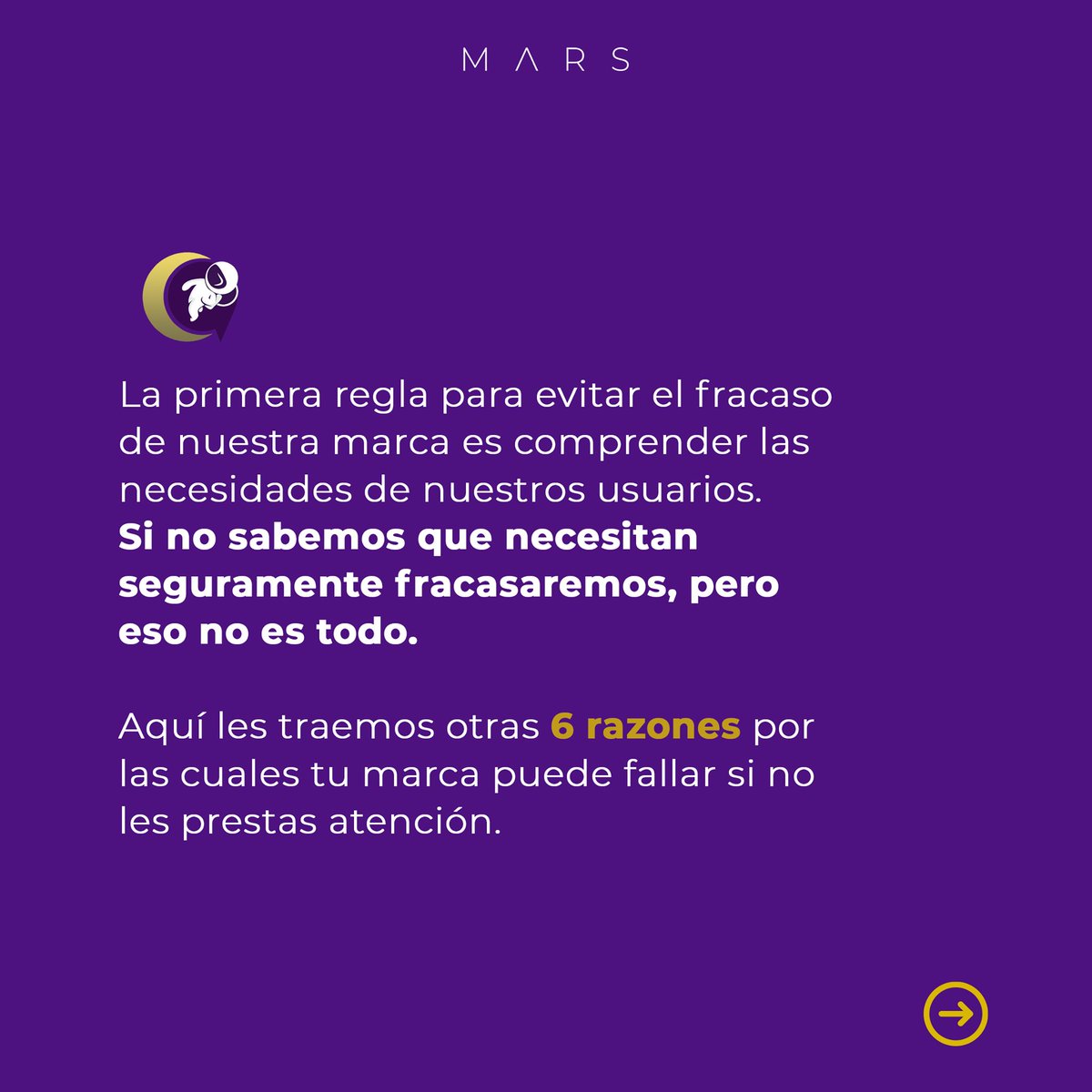 InteractiveMARS's tweet photo. Siempre debemos identificar lo que podemos estar haciendo mal y evitarlo para continuar avanzando con las metas trazadas 🚀 Será parte del proceso cometer errores, a todos nos pasa, y es progresivo conocer lo que no debemos hacer con nuestra marca ❌ https://t.co/lmK61W64Mg