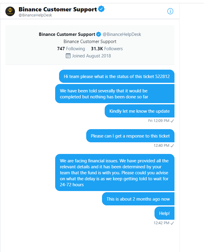 oddy_don's tweet photo. @cz_binance @BinanceHelpDesk @binance . Please respond to my ticket and refund my funds as agreed. This has taken over 2 months https://t.co/XXBVFjhhOo