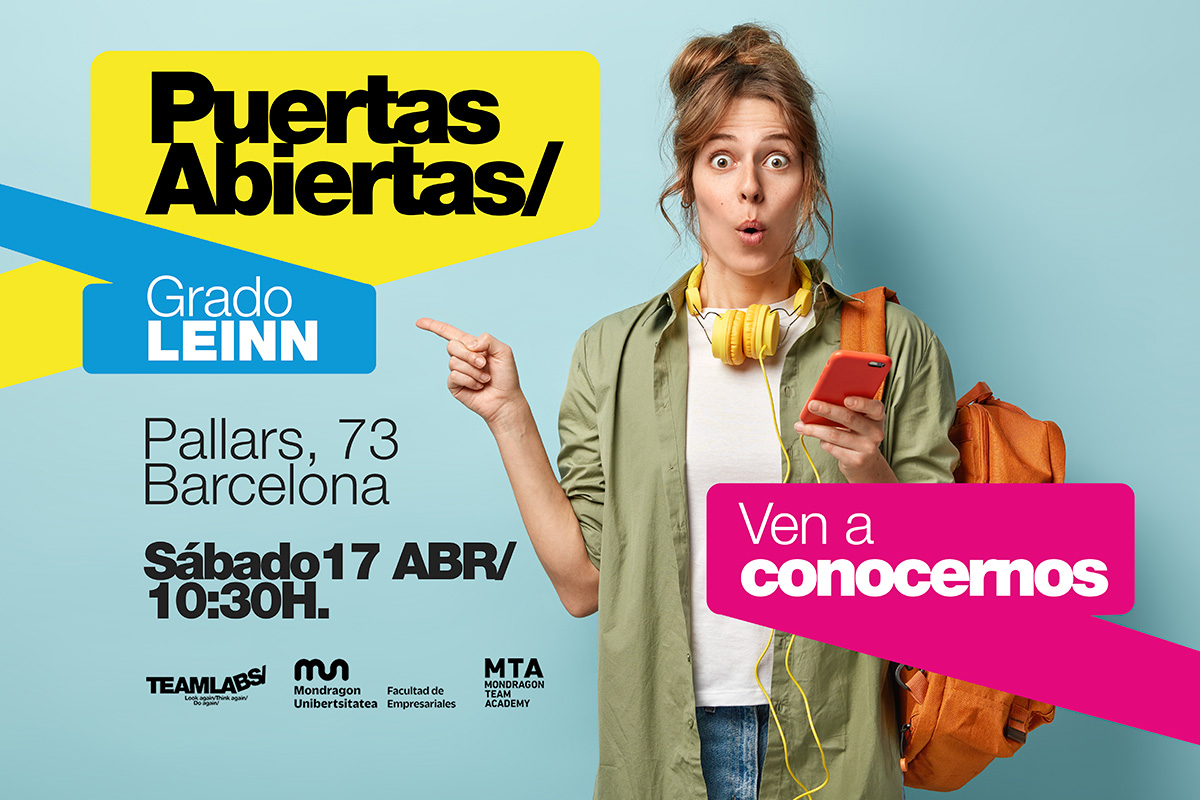 teamlabs's tweet photo. ¿Quieres formar parte de la próxima generación de #LEINNers? El sábado 17 de abril a las 10.30, en formato presencial, ven a conocer de cerca el Grado Universitario #LEINN en nuestro campus de #Barcelona: https://t.co/o8lAZ0dSD5
#liderazgo #emprendedor #innovación https://t.co/OVMVTLqNWD