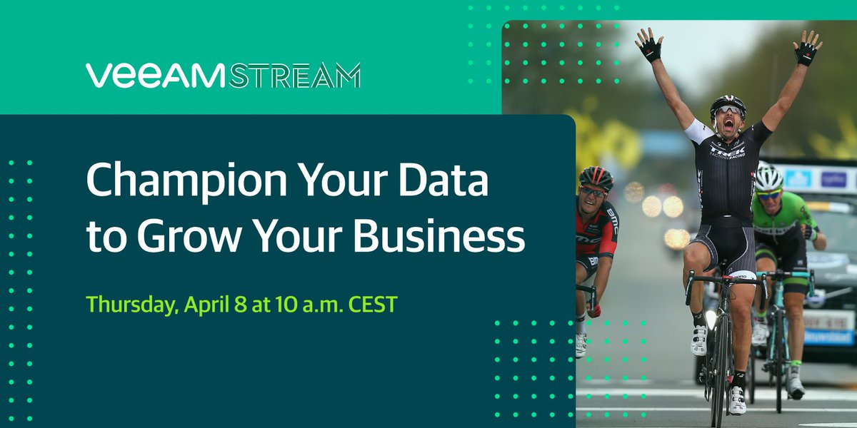 f_cancellara's tweet photo. Be it business or sports – excellent performance requires comprehensive and reliable data. Join the  @Veeam  Stream on April 8 at 10 am CET and hear about the evolution of data analytics in professional cycling. 
Sign up here: https://t.co/R5PgeHWbrw https://t.co/7xzLIfcW8L
