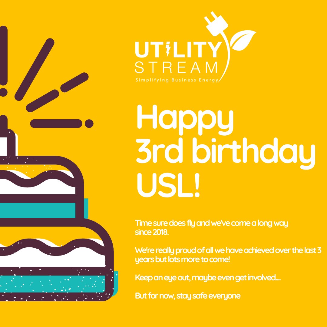 UtilityStream1's tweet photo. Its a big day here at Utility Stream Ltd (USL)
Why, I hear you whisper? Well its only our 3rd birthday!!
2018 seems so long ago and we have achieved so much in that time but there is more to come. We're a happy bunch.
#USL #utilitystream #energywarwick #happybirthday #staysafe https://t.co/l3Q5FLJlHF