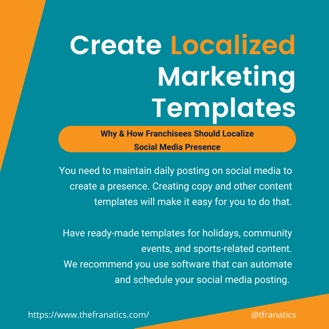 TFranatics's tweet photo. Boost your social media presence and optimize your strategy with localized marketing templates. Learn more on how to localize the social media presence of your franchise here: https://t.co/S46iADazOj
#socialmediamarketing #socialmedia #franchisemarketing #destin #thefranatics https://t.co/LaUT6BwibY