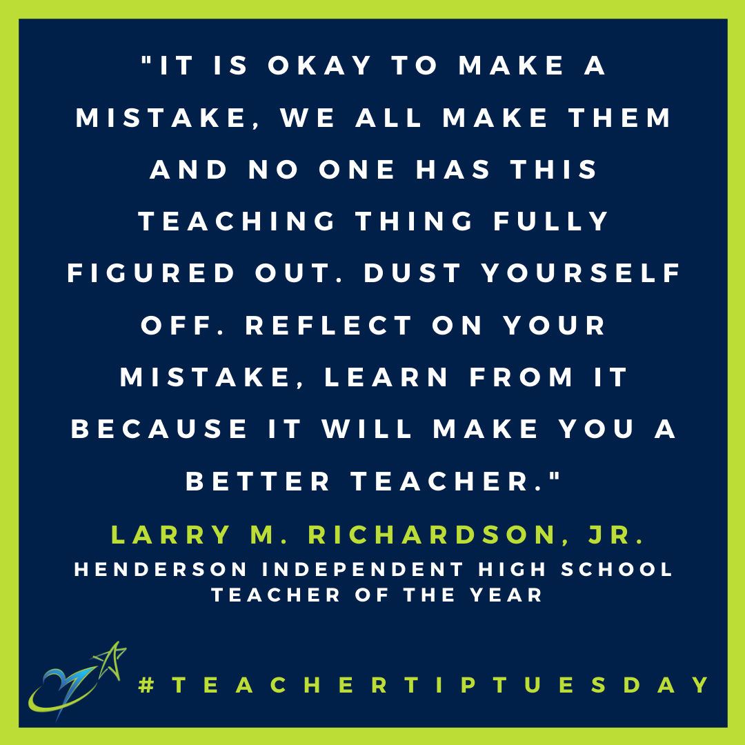 Great advice for new teachers from Larry Richardson, Henderson Independent's Teacher of the Year. #teachertipTueaday #RSSInspires