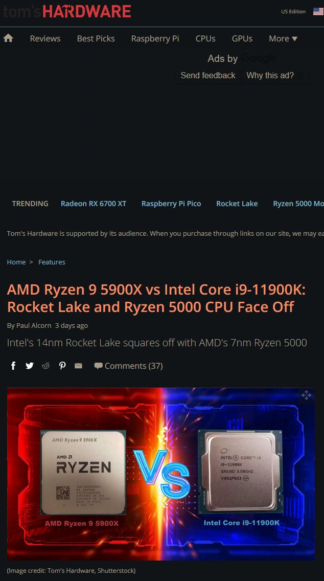 techspinreview's tweet image. Tom’shardware: AMD Ryzen 9 5900X vs Intel Core i9-11900K: Rocket Lake and Ryzen 5000 CPU Face Off. Another intel amd comparison article
tomshardware.com/features/intel…
.
.
#intelvsamd #intel #amd #i9-11900k #ryzen9-5900x #cpu #techspin