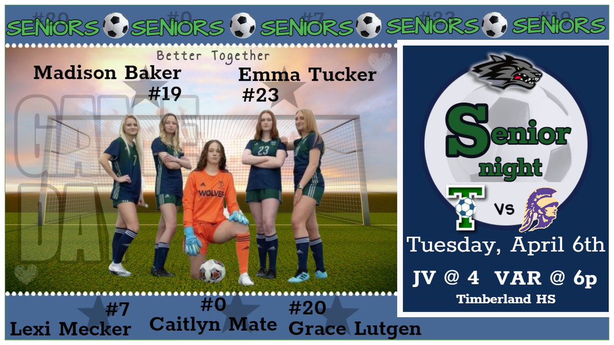 GirlsSoccer_THS's tweet photo. JV/Var game tonight, 4/6p vs Troy. Let’s celebrate our seniors! Thanks for all you do ladies! https://t.co/I8Mssa7UNY