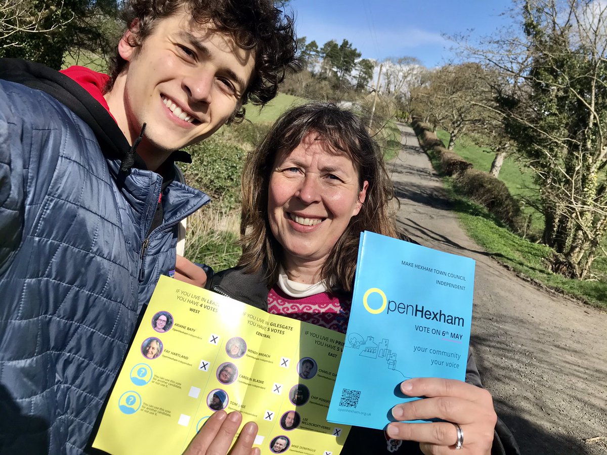 HRuszczyk's tweet image. Leafleting this morning for 9 @openhexham independent candidates including @MXOFO #openhexham #flatpackdemocracy #localelections2021 #vote 6 th of May